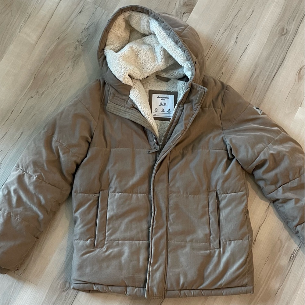 Abercrombie Tan Hooded Coat